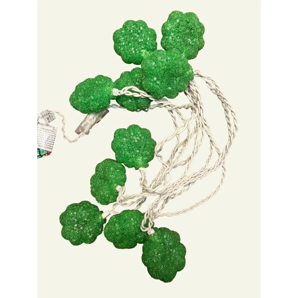 St Patrick's Day Green Shamrock String of 10 Lights